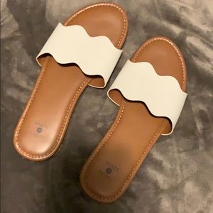 White target sandals